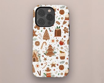 Kerst peperkoek bakkerij telefoonhoesje, gezellige vakantie traktaties winter cover voor iPhone 17 16 15 14 13 12 11 Pro Max, Samsung S25 S24 S23 Ultra