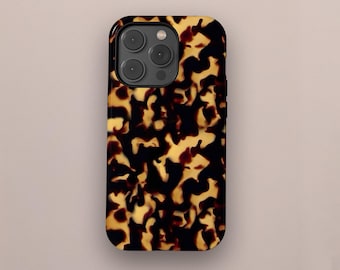 Funda de carey con elegante diseño vintage y estética neutra clásica para iPhone 17, 16, 15, 14, 13, 12 y 11 Pro Max y Samsung S25 y S24.