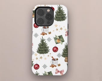 ヴィンテージクリスマスツリーのスマホケース、クリスマスプレゼントのアイデア、iPhone 17、16、15、14、13、12、11 Pro Max、Samsung S25、S24、S23 Ultra用のクリスマスプレゼントにぴったりのプレゼント