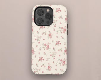 Vintage Floral Botanical Tough Phone Case, Coquette Wildflower Phone Case, iPhone 17 16 15 14 13 Pro Max, Samsung Galaxy S25 S24 S23 Ultra