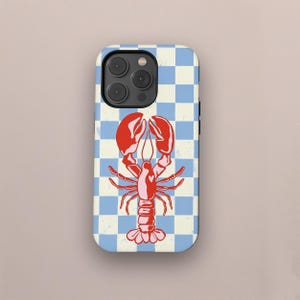 Aesthetic Checkered Phone Case Summer Coastal Phone Case Preppy Phone Case, iPhone 16 15 14 13 12 11 Pro Max, Samsung S25 S24 S23 S22 Ultra