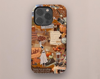 Fall Pumpkin Phone Case, Autumn gift for her, iPhone 17 16 15 14 13 Pro Max Plus X, Samsung Galaxy S25 S24 S23 S22 Ultra, Rustic Cottagecore