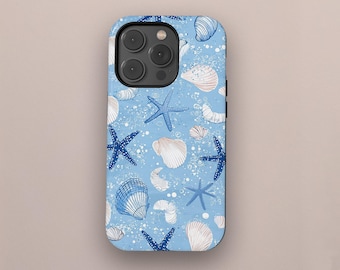 Seashell Phone Case Ocean Cell Phone Case Aesthetic Summer Phone Cover iPhone 16 15 14 13 12 11 Pro, Samsung S25 S24 Beach Lovers Phone Case