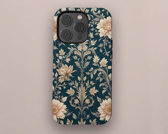Vintage Floral Phone Case: Elegant Botanical Cream Flower Cover