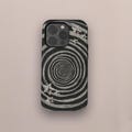 Black White Spiral Grunge Phone Case, Hypnotic Star Gothic Aesthetic Case, iPhone 17 16 15 14 13 12 11 Pro Max, Samsung S26 S24 S23 Ultra product logo