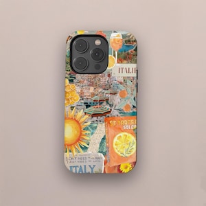 Coquette Italian Summer Collage Phone Case: Coastal Italy Design