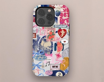 Funda para teléfono con collage coqueto, funda con lazo estético, elegante y bonita, para iPhone 16, 15, 14, 13, 12 Pro Max, Samsung Galaxy S25, S24, S23, S22 Ultra