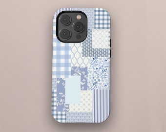 Floral patchwork Collage Phone Case, Preppy Aesthetic Phone Cover, iPhone 16 15 14 13 12 11 Pro Max, Samsung Galaxy S25 S24 S23 S22 Ultra