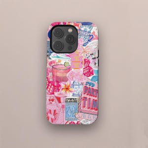 Coquette European Collage Rosa Handyhülle, Preppy and Cute Aesthetic, iPhone 16 15 14 13 12 11 Pro Max, Samsung Galaxy S25 S24 S23 S22 Ultra