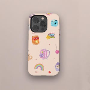 Matching Summer Rainbow Neon Stripes Phone Case, Food Phone Case, iPhone 16 15 14 13 12 11 Pro Max, Samsung Galaxy S25 S24 S23 S22 S21 Ultra