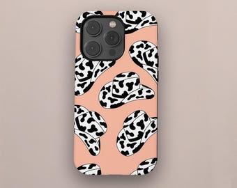 Custodia per telefono con cappello da cowgirl western, elegante estetica western opaca per iPhone 16, 15, 14, 13, 12, 11 Pro Max Plus XS, Samsung Galaxy S25, S24, S23, S22 Ultra