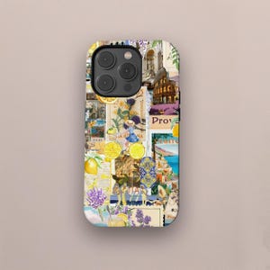 Kokette italienische Sommer Collage Handyhülle: Küsten Italien Design