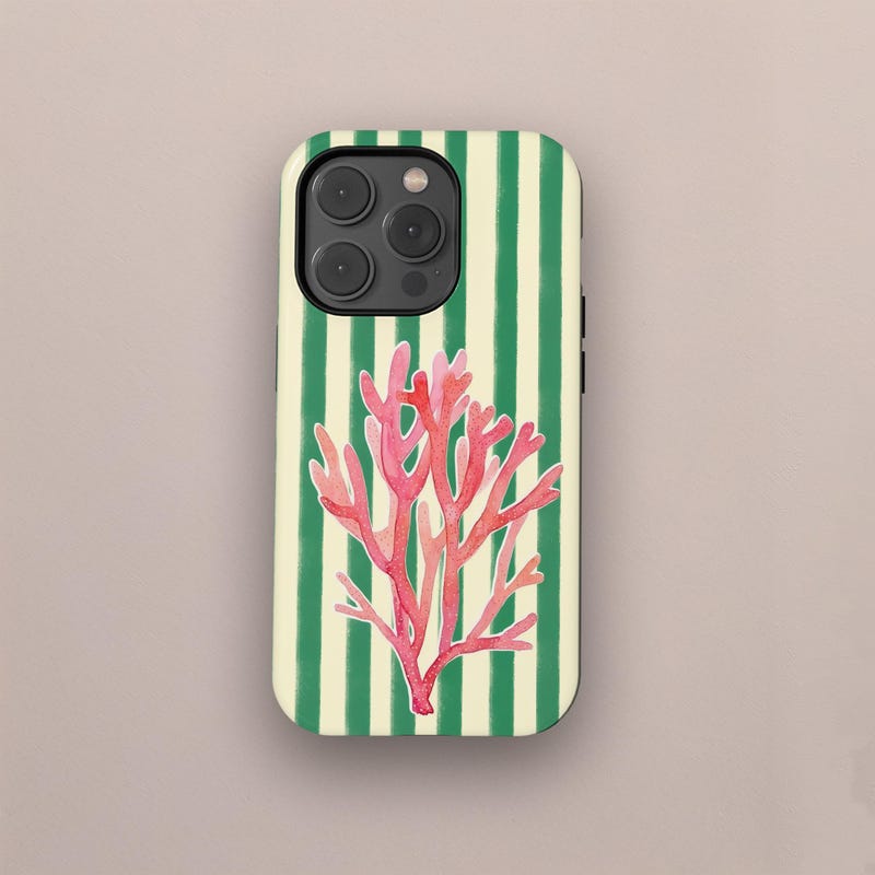 Coral Clear Phone Etsy