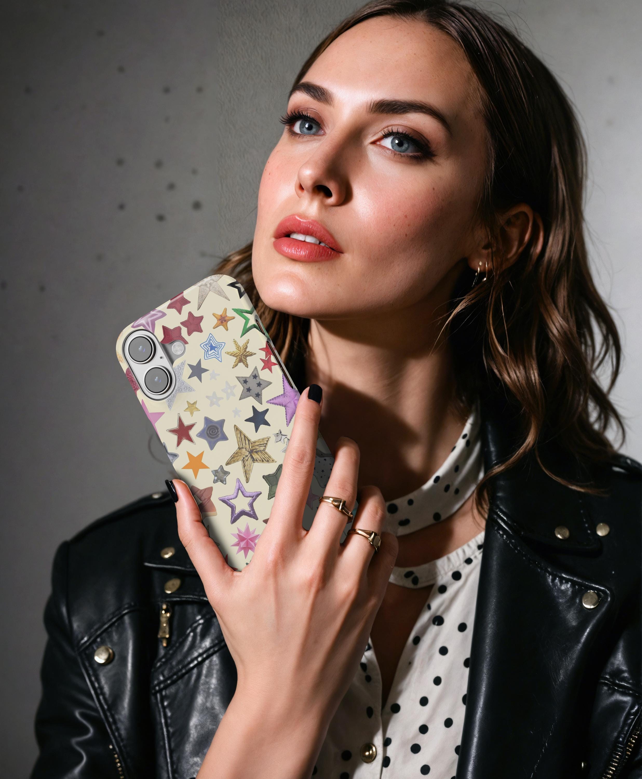 Star Pattern Phone Whimsical Colorful Stars Collage Phone Case, Trendy Star Pattern Phone ...
