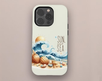 Ocean Waves Phone Case, Beachy Tropical Phone Case, Summer Coastal Phone Case, iPhone 17 16 15 14 13 12 Pro Max X XS, Samsung S25 S24 Ultra