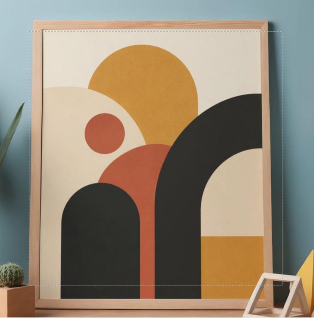 Mid Century Modern Wall Art Printable, Abstract Geometric Arch Print ...