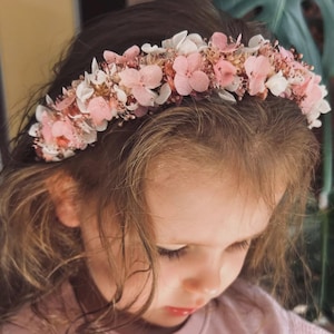 Pink Dried flower headband - Bridal Headband – Wedding Floral Crown – Brautkrone Hochzeit – Civil Wedding Accessory