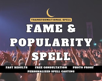 Fame and Popularity Spell | Attract Recognition & Influence | Personalized Spell with Photo Proof,Free Consultation | Digital Ritual