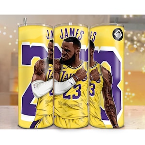 Tribute Tumbler Wrap for LeBron James of the Lakers  20oz Tumbler sublimation wrap jpg.