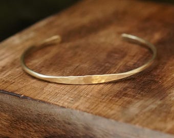 Brass bangle with hammered finish