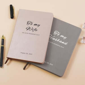 Wedding Vow Books, To My Husband Vows, To My Wife Vows, On Our Wedding Day, Custom Wedding Vow Book with Name, Wedding Gift for Bride Groom