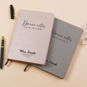 Choreography Journal, Personalized Dance Notes Notebook with Name, Dance Teacher Gift, Dance Competition Recital Gift, Dance Studio Gifts