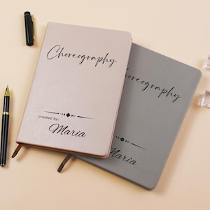 Personalized Choreography Journal, Custom Dance Notebook, Dance Teacher Gift, Dance Competition Recital Gift, Dance Studio Gift, Dancer Gift