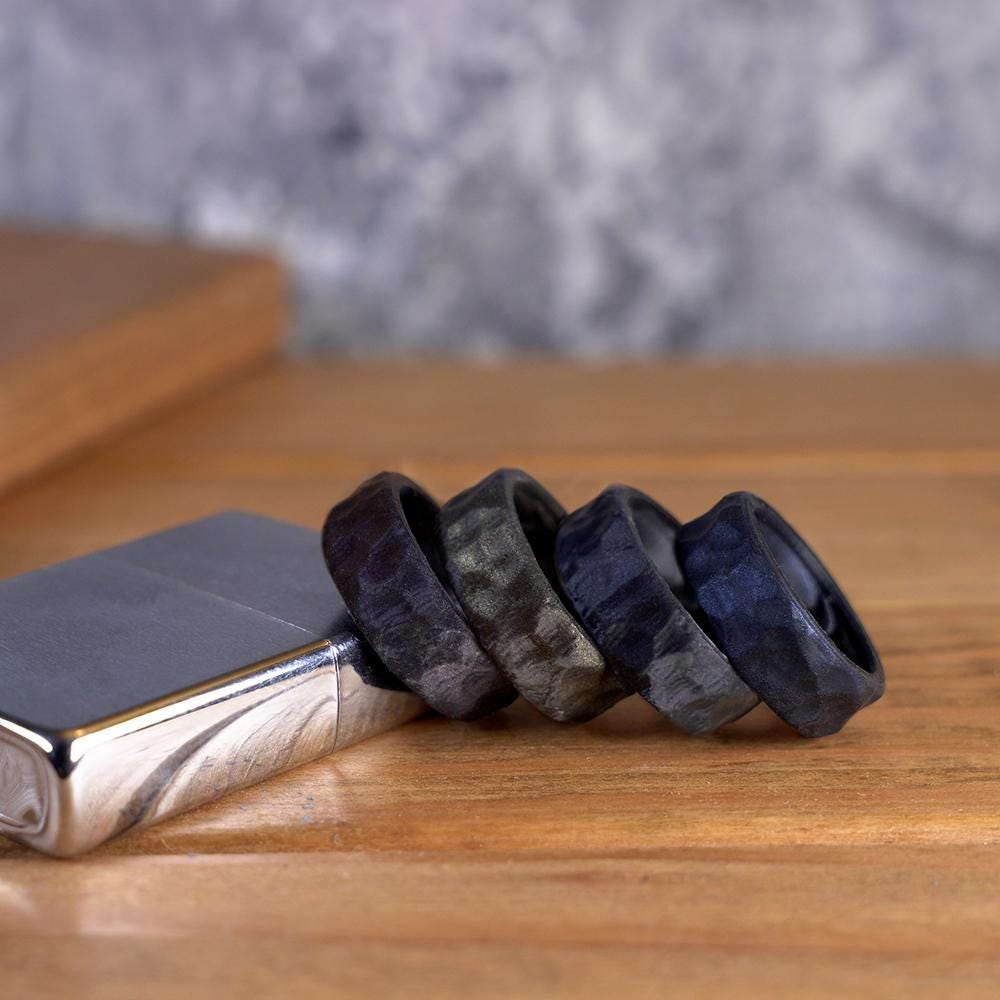 Hand Forged Hammered Silicone Ring