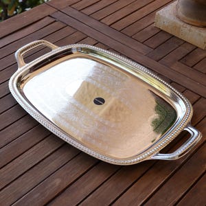 Vintage 1970s Alessi Empire Tray - 18/10 Stainless Steel Italian Modernist Serving Platter, Post-Memphis Design Collectible, Signed