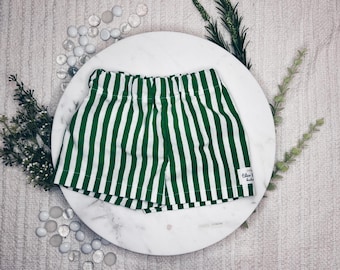 Pantalones cortos de algodón hechos a mano para niños pequeños – Ropa de juego unisex, tallas 12-18 meses y 2T