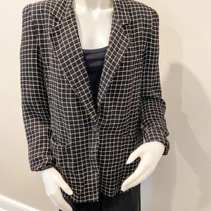 Norton McNaughton Wool Blend Black and White Blazer Size 12