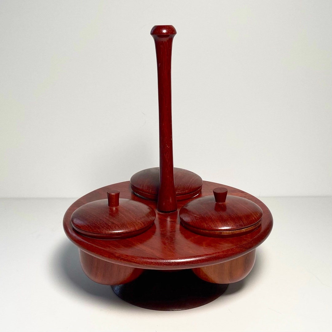 Teak Wooden Tiered Appetizer Snack Tray Serving Holder With 3 Etsy