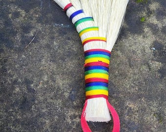 Handbezem/borstel - Tampico - regenboog