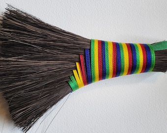 Handbezem/borstel - Arenga met regenboog