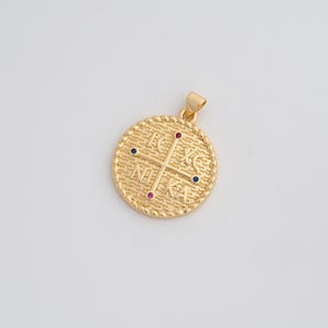 18K Gold Filled Byzantine Cross Pendant Dainty CZ Orthodox Cross Charms for DIY Jewelry Necklace Findings Making Supply