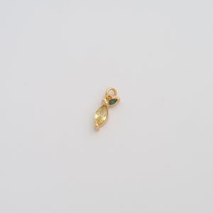 18K Gold Filled Fruit Pendant Dainty CZ Mango Charms for DIY Jewelry Necklace Findings Making Supply
