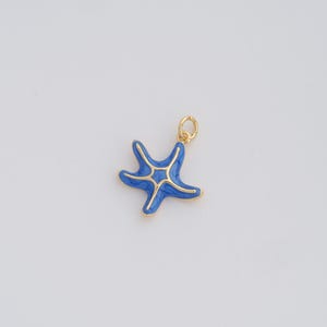 18K Gold Filled Starfish Pendant Dainty Enamel Starfish Charms for DIY Jewelry Necklace Findings Making Supply