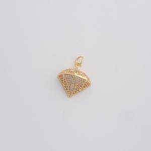18K Gold Filled Diamond Pendant Dainty CZ Diamond Charms for DIY Jewelry Necklace Findings Making Supply