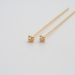 5 pcs 18K Gold Filled Flower Head Pins Dainty Gold Flower Head Pins for DIY Jewelry Necklace Findings Making Supply