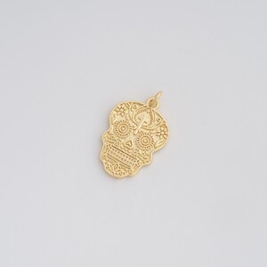 18K Gold Filled Skull Pendant Dainty Gold Skull Charms for DIY Jewelry Necklace Findings Making Supply