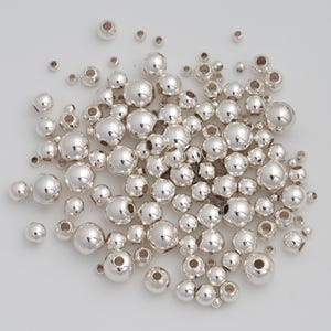 925 Sterling Silver Round Spacer Beads Dainty Sterling Silver Ball Beads for DIY Jewelry Necklace Findings Making Supply