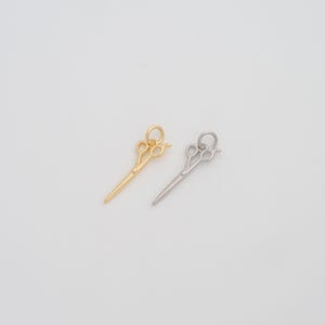 18K Gold Filled Scissors Pendant Dainty Gold Scissors Charms for DIY Jewelry Necklace Findings Making Supply