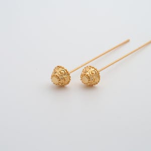 5 pcs 18K Gold Filled Flower Head Pins Dainty Gold Flower Head Pins for DIY Jewelry Necklace Findings Making Supply