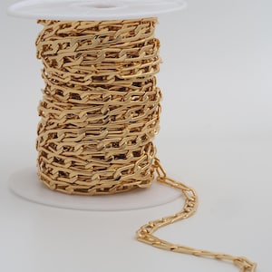 3.28フィート 18Kゴールドフィルドカーブチェーン 繊細なゴールド半完成チェーン DIYジュエリーネックレス金具製作用品