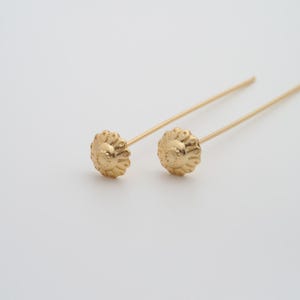 5 pcs 18K Gold Filled Flower Head Pins Dainty Gold Flower Head Pins for DIY Jewelry Necklace Findings Making Supply