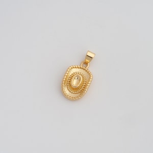 18K Gold Filled Cowboy Hat Pendant Dainty Cowboy Hat Charms for DIY Jewelry Necklace Findings Making Supply