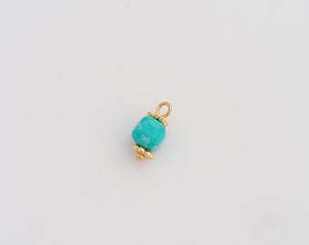 18K Gold Filled Energy Stone Pendant Dainty Turquoise Charms for DIY Jewelry Necklace Findings Making Supply