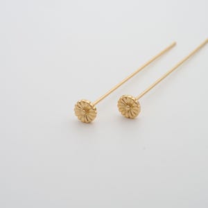 5 pcs 18K Gold Filled Flower Head Pins Dainty Gold Flower Head Pins for DIY Jewelry Necklace Findings Making Supply