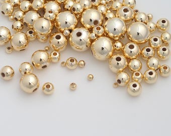 14K Gold gefüllt runde Spacer Perlen zierliche Goldkugel Perlen für DIY Schmuck Halskette Zubehör machen