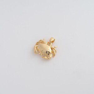 18K Gold Filled Crab Pendant Dainty Marine Life Charms for DIY Jewelry Necklace Findings Making Supply